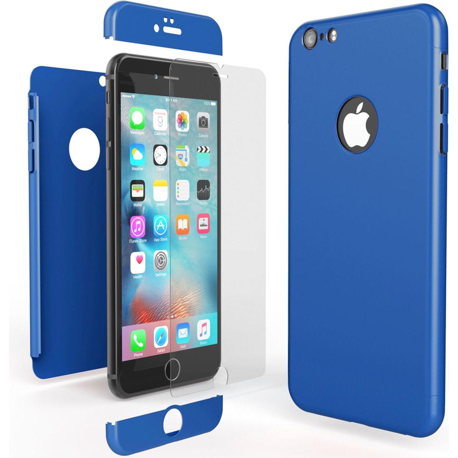 Nalia 360 Grad Handyhülle (Apple iPhone 6, Apple iPhone 6s), Smartphone Hülle, Blau
