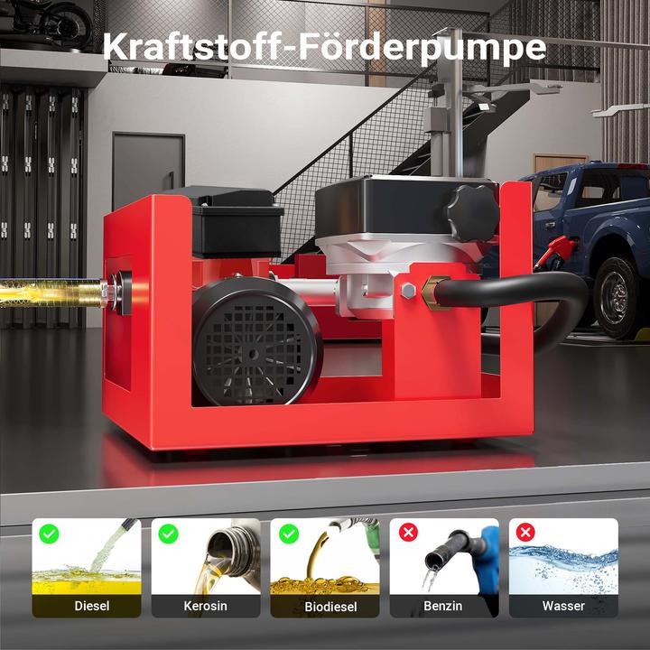 Produktbild Wiltec Heizöl- und Dieselpumpe 230V/600W 40l/min selbstansaugend Pumpe Pistole