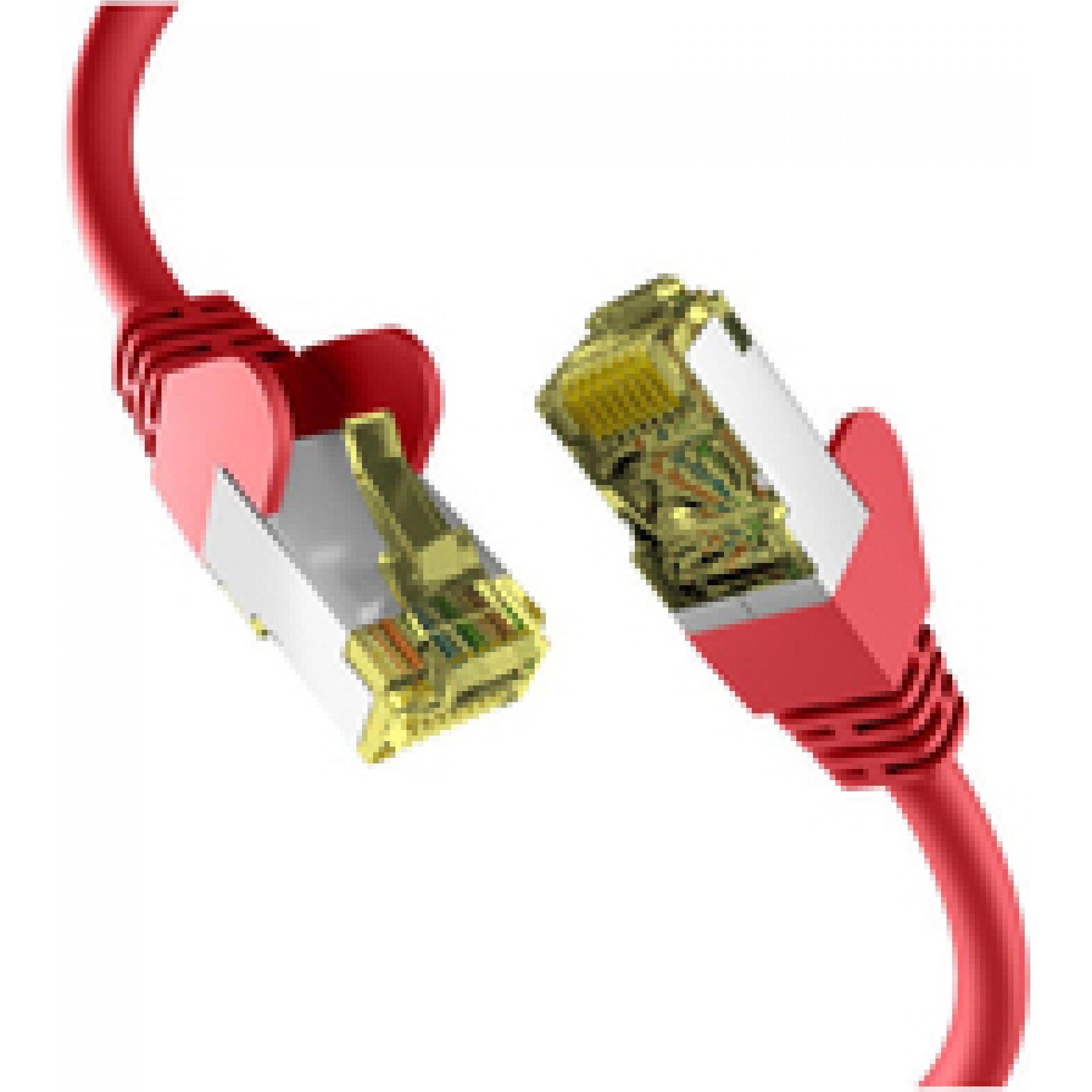 M-Cab CAT6A RED 20M PATCH CORD (S/FTP, CAT6a, 20 m), Netzwerkkabel