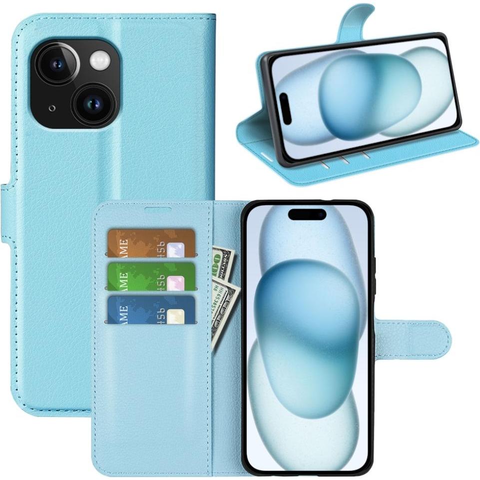 Screenguard Apple iPhone 15 Plus Leather Guard Lederhülle (Apple iPhone 15 Plus), Smartphone Hülle, Blau