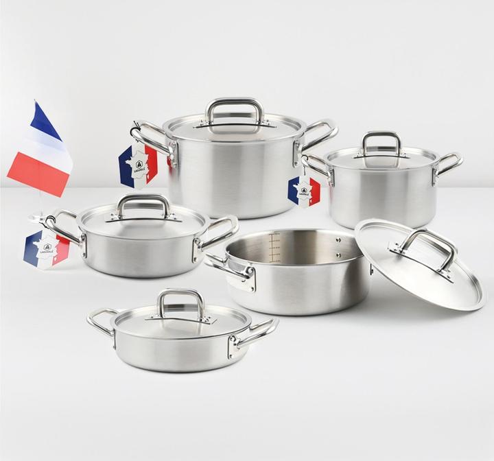 Productafbeelding Laguiole Induktionsgeeigneter Topf mit Deckel für einfache Reinigung (Steelpan, Aluminium, Roestvrij staal, 24 x 15 cm)