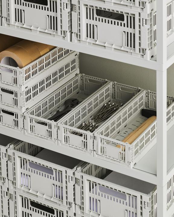 Produktbild HAY - Colour Crate Kunststoffdeckel Square & Cube M (Grau)