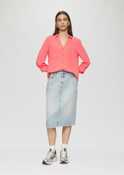 Actual product image S.Oliver Bluse Viskosebluse mit Turn-up und aufgesetzten Taschen (42)