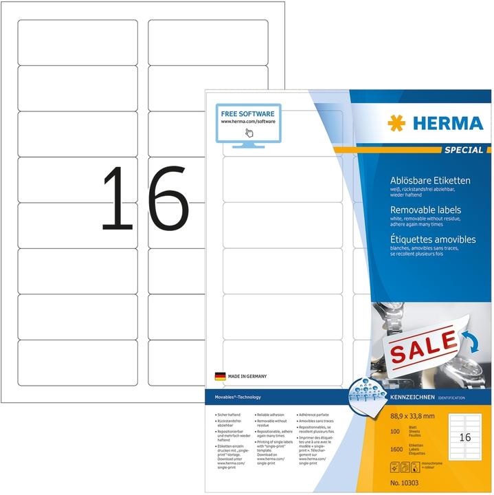 Produktbild HERMA Ablösbare Etiketten A4