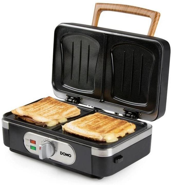 Actual product image Domo SANDWICH-WAFFEL-GRILL 3-IN-1 INKY BLACK Sandwichmaker Schwarz