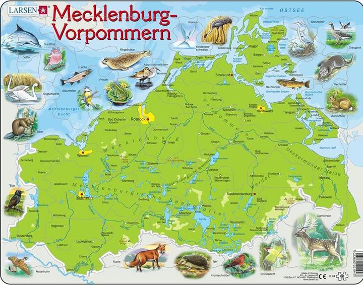 Larsen Puzzel - Mecklenburg-Vorpommern (fysiek) (60 onderdelen)