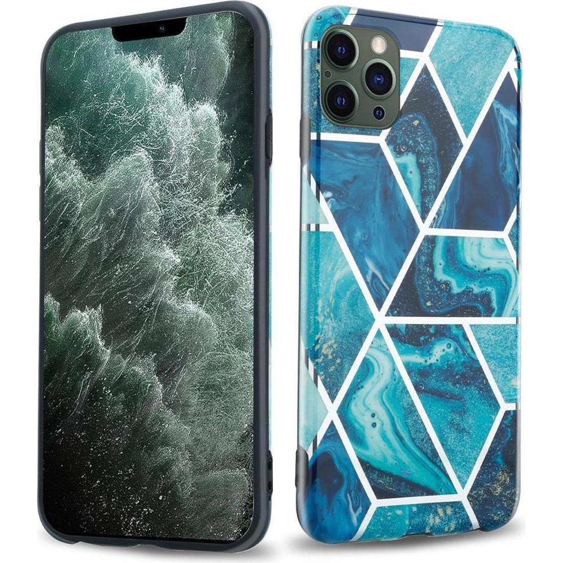 Thumbnail - Cadorabo IMD TPU Bunter Marmor Cover (Apple iPhone 12 Pro Max), Smartphone Hülle, Blau