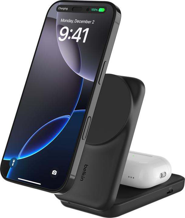 Produktbild Belkin UltraCharge 2-in-1 Qi2 Ladestation (25 W)