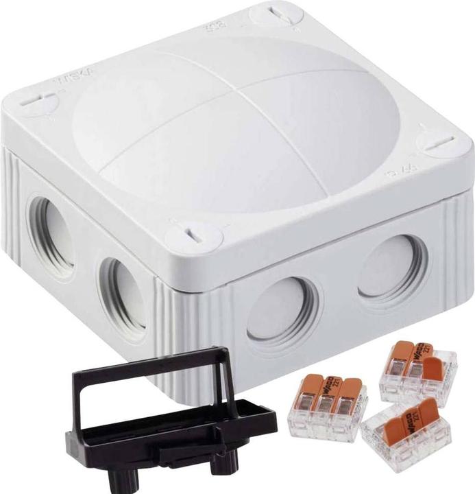 Wiska 10110403 Scatola di giunzione (L x P x A) 85 x 85 x 51 mm Grigio IP66/IP67 5 pezzi.