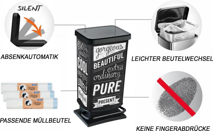 Image du produit Rotho Poubelle à pédale 40 l PASO (40 l)