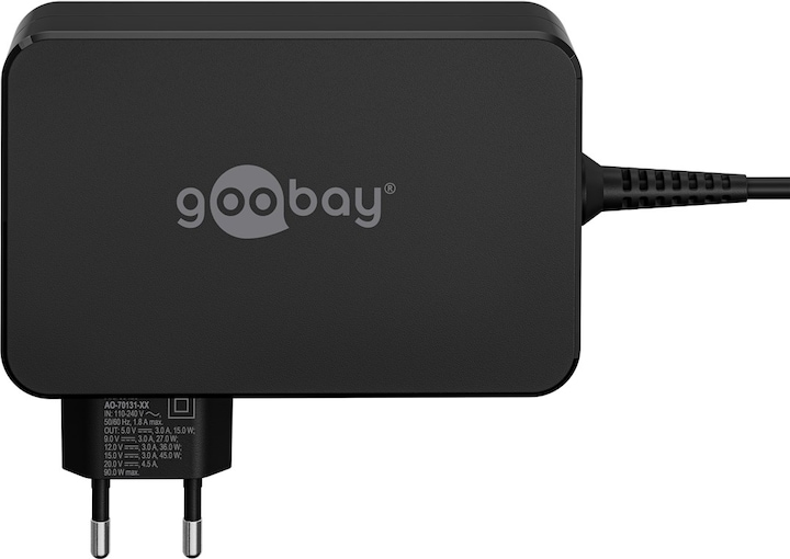 Immagine prodotto Goobay Caricabatterie USB-C per laptop 90 W nero (90 W)