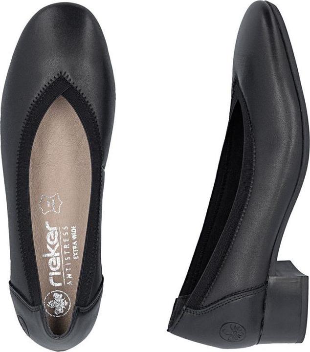 Produktbild Rieker Schwarze Damen-Pumps aus Leder mit niedrigem Absatz (41)