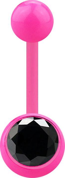 Immagine prodotto Star Piercing Rosa banana con palla e cristallo nero (senza ottone, Materiale sintetico)