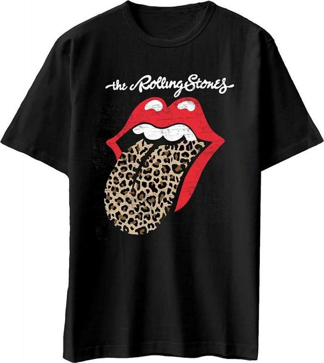 The Rolling Stones Unisex Adult Leopard Tongue Cotton T-Shirt