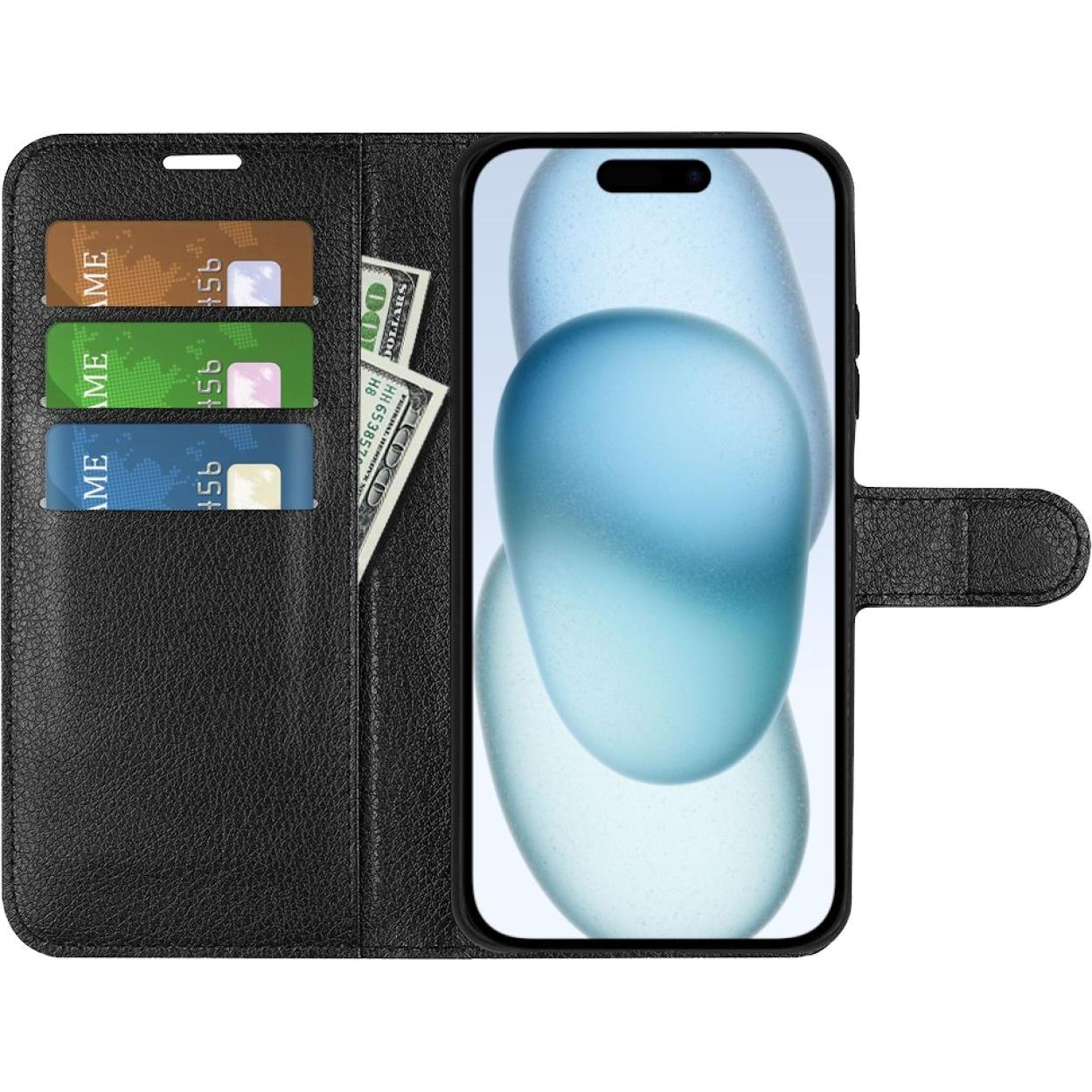 Thumbnail - Screenguard Apple iPhone 15 Leather Guard Lederhülle (Apple iPhone 15), Smartphone Hülle, Schwarz