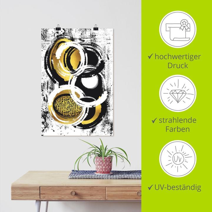 Actual product image Artland Abstract painting no. 2 gold U1ZX (20 x 30 cm)