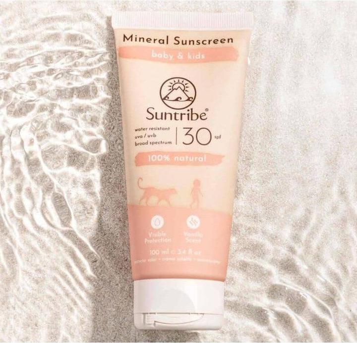 Actual product image Suntribe Mineralische Bio-Sonnencreme Kids (Suntan cream, SPF 30, 100 ml, 1 g)