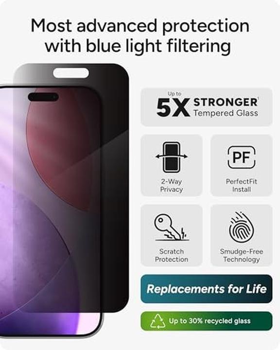 Produktbild Zagg Glass Elite Privacy (1 Stk., Apple iPhone 17 Pro)