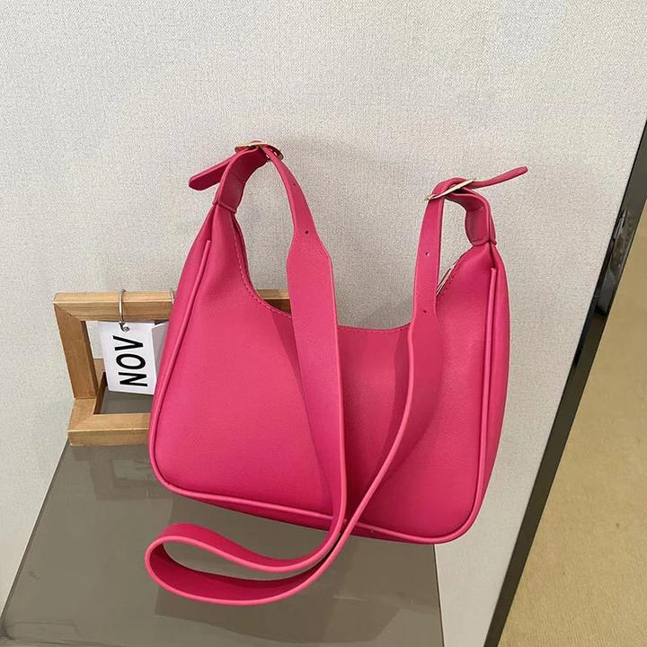 Image du produit Only-Bags.Store Vintage Avant-bras Sacs à bandoulière Style simple Sac Porte-monnaie Couleur solide PU Cuir Aisselle