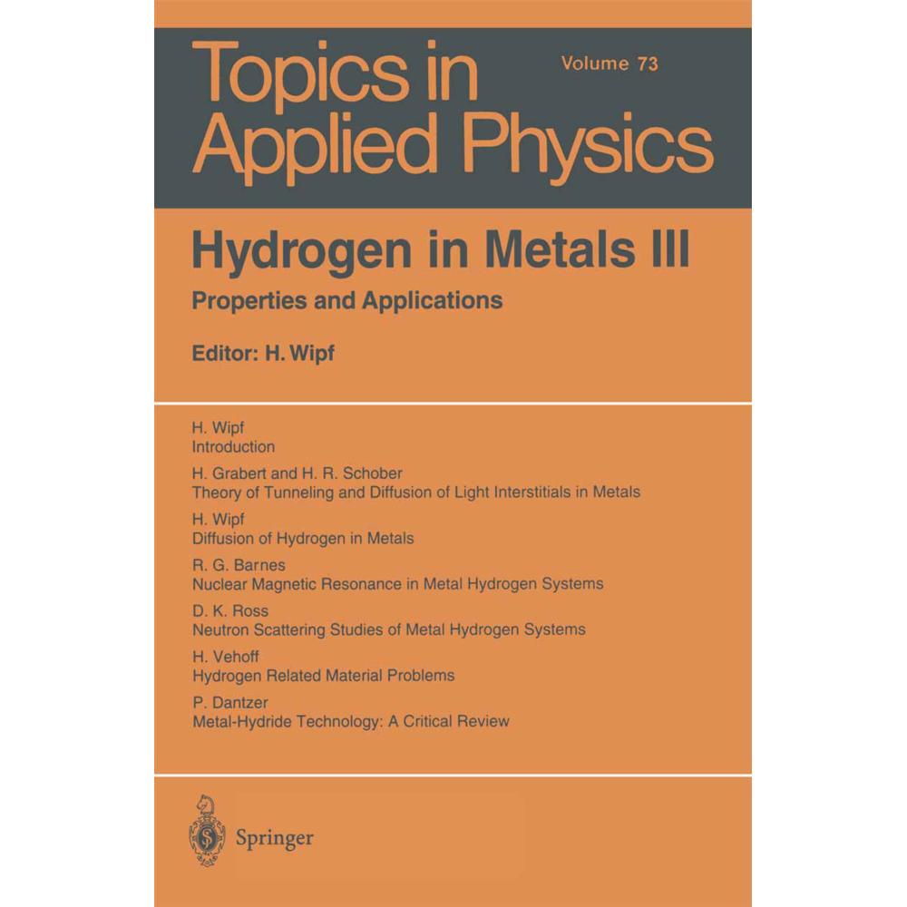 Hydrogen in Metals III, Fachbücher von Helmut Wipf