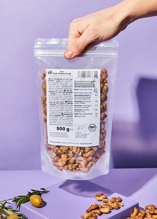 Immagine prodotto KoRo Anacardi biologici con olive e rosmarino (500 g)