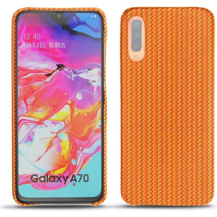 Noreve Lederschutzhülle (Samsung Galaxy A70), Smartphone Hülle, Orange