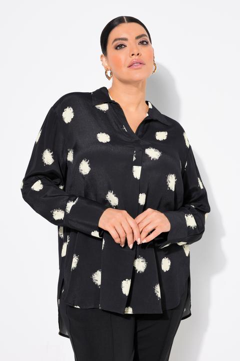 Actual product image Ulla Popken Abstract Polka Dot Long Sleeve Blouse (54)