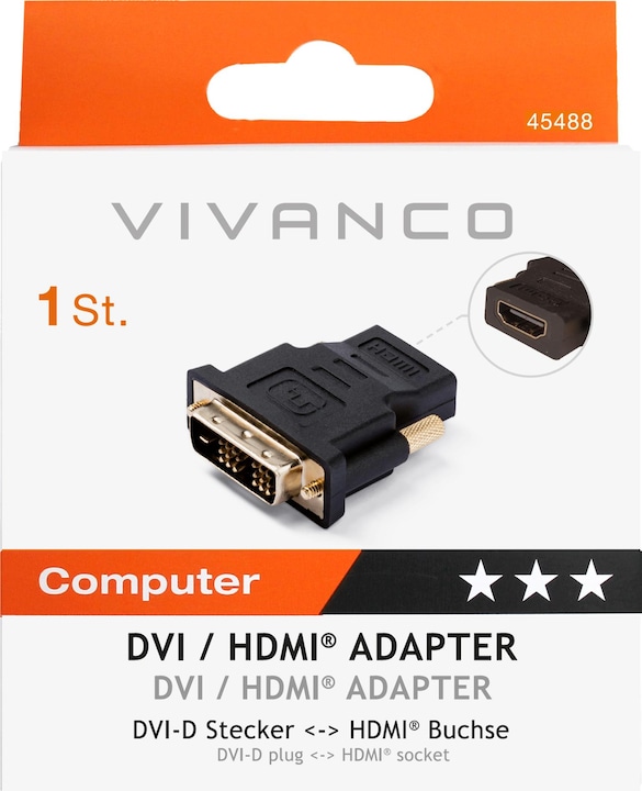 Immagine prodotto Vivanco Adattatore HDMI-DVI (DVI, HDMI)