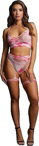 Produktbild Le Désir 2PC Tie Dye Bra Set with Garters & Dazzling Eye Contact Bl (One Size)