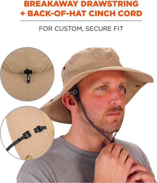 Actual product image Ergodyne Lightweight Ranger Hat Chill-Its 8936, khaki, size L/XL (L)