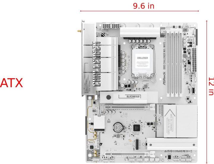Productafbeelding AsRock MB Intel 1851 B860 Challenger WiFi white (LGA 1851, Intel B860, ATX)