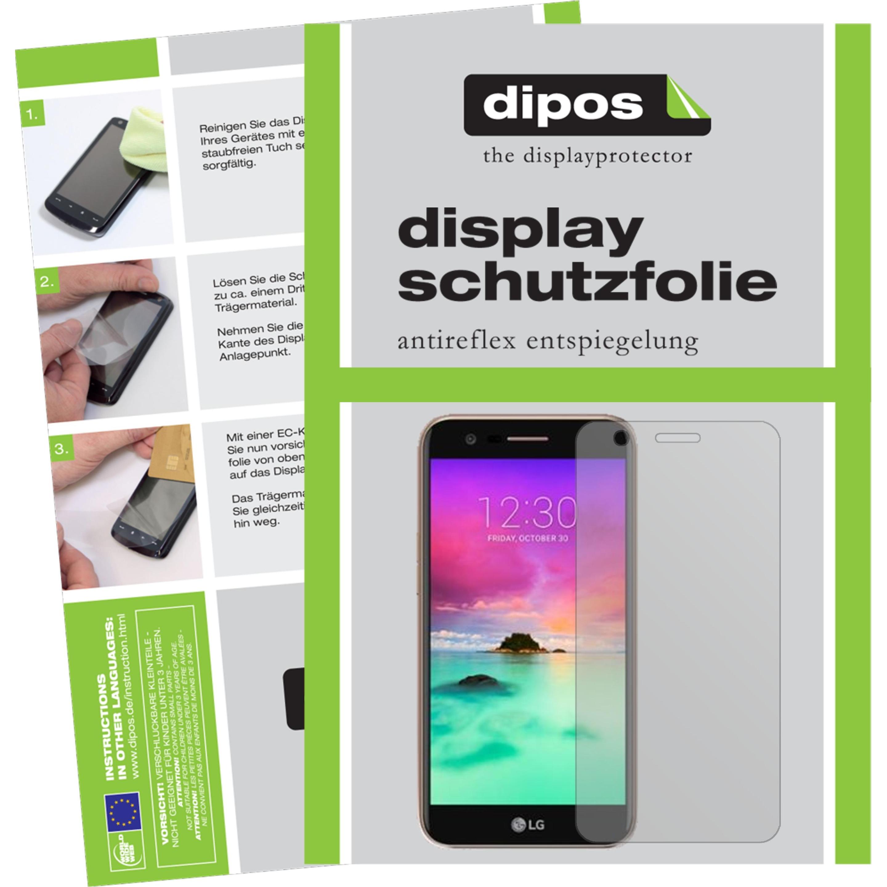 Dipos Displayschutzfolie Antireflex (2 Stück, LG K10 (2017)), Smartphone Schutzfolie, Transparent