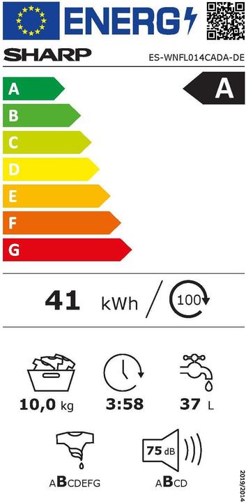 Energie-Label Sharp ES-WNFL014CADA-CH (10 kg, Links)
