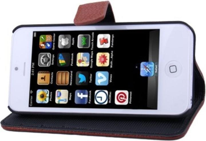 Produktbild König Design Tasche Handytasche (Flip Quer) für Handy iPhone 5 & 5s (Apple iPhone 5, Apple iPhone 5s)