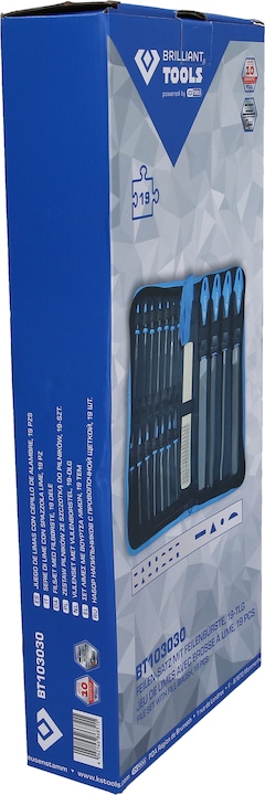 Produktbild Brilliant Tools Feilen-Satz mit Feilenbürste, 19-tlg (Hieb 0)