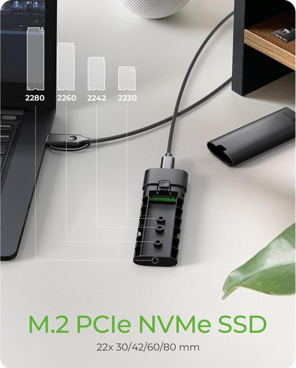 Produktbild Icy Box Spade Case 1806 – M.2 NVMe SSD Gehäuse USB-C 10Gbps (M.2)