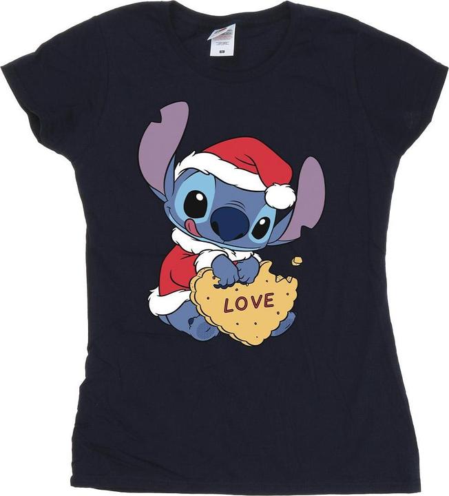 Produktbild Disney Lilo And Stitch Christmas Love Biscuit TShirt (M)