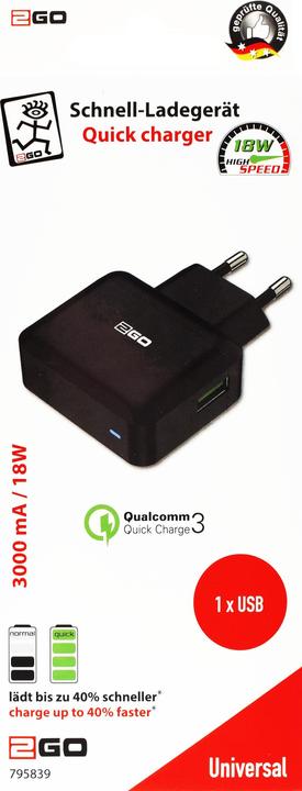 Productafbeelding 2GO 795839 Oplader voor mobiele toestellen Zwart Binnen (1 portie)