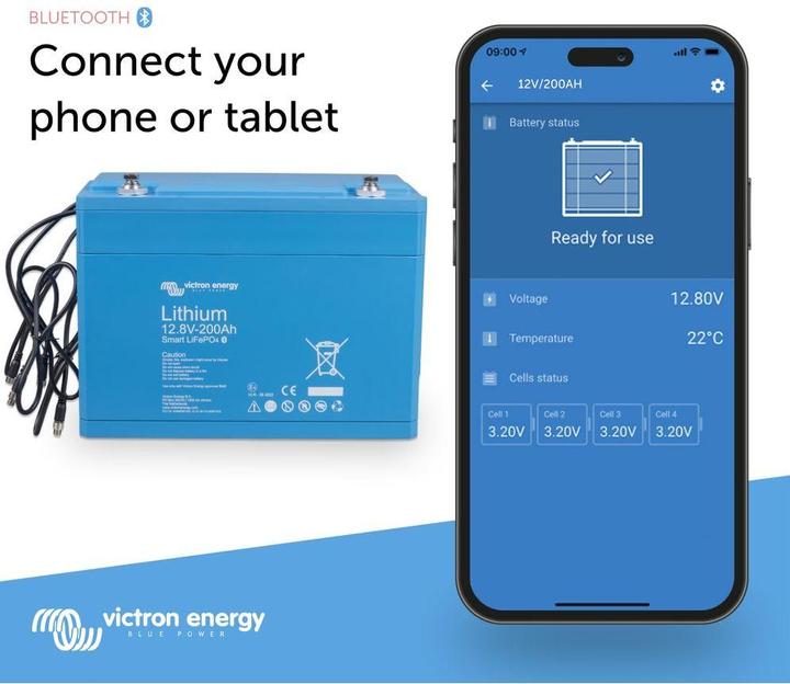 Produktbild Victron Energy LiFePO4 Battery 12.8V/200Ah - Smart (12.80 V, 200 Ah)