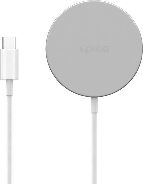 Actual product image Epico Fast Magnetic Wireless Charger - silver (15 W)