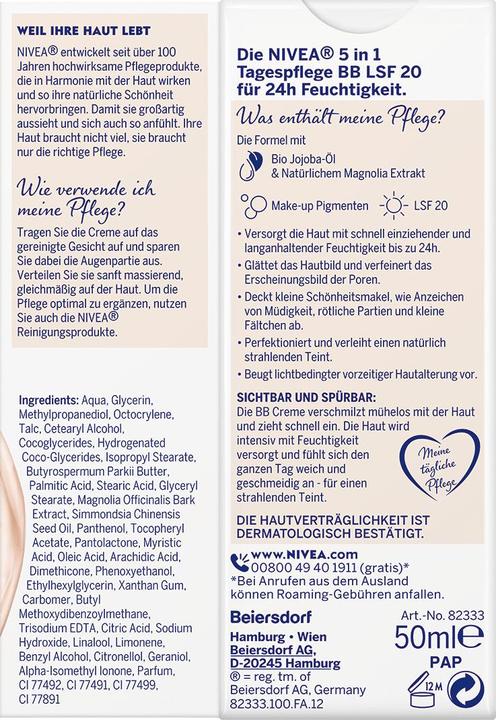Productafbeelding NIVEA 24h 5 In 1 Dagcrème BB (Licht huidtype)