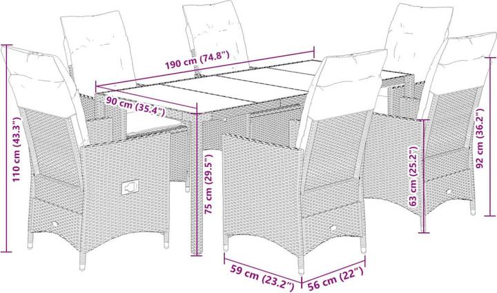 Produktbild vidaXL Garten Essgruppe
