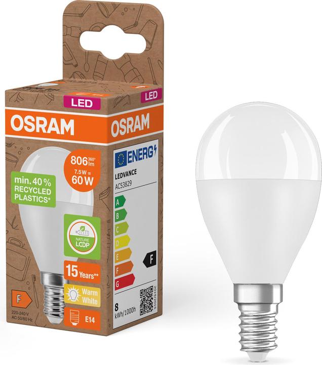 Osram LED Pcr Lampen Met Klassieke P (E14, 7.50 W, 806 lm, 6 x, F)