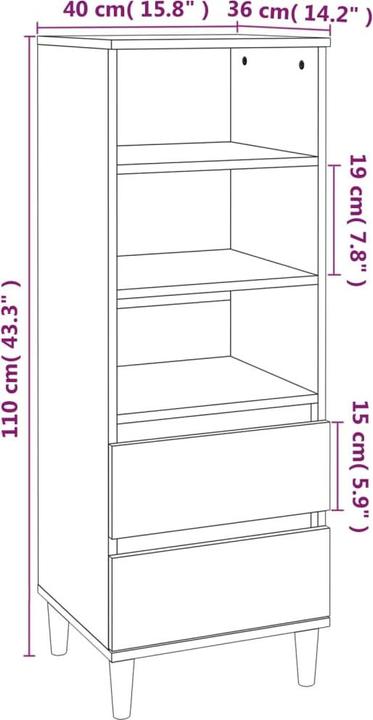 Image du produit vidaXL Highboard (40 x 40 x 110 cm)