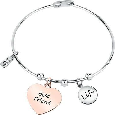 La Petite Story Elegant solid bicolor bracelet with Friendship pendants LPS05ARR92