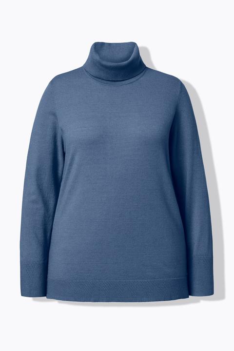 Produktbild Ulla Popken Rollkragenpullover, breite Rippbündchen, Langarm (62)