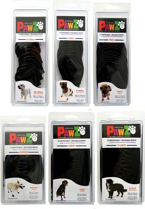 Productafbeelding Pawz Hondenschoen XXXS 2,5cm zwart 12 stuks - (278092) (Hondenschoenen)