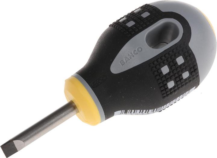 Produktbild Bahco ERGO Schraubendreher für Schlitzschrauben, gerade, mit kurzem Gummigriff, 1 mm x 5,5 mm x 25 mm (Schlitzschrauben)