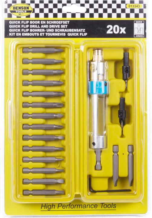 Produktbild ProPlus Schnellwechsel-Bohrer- und Antriebsset 20-teilig