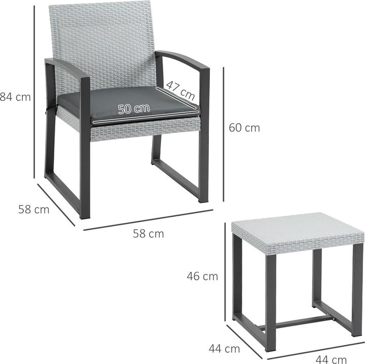 Actual product image Outsunny Garden furniture set consisting of 3 pieces